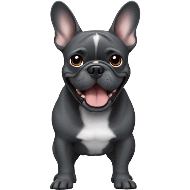 dark-grey-french-bulldog happy with one ear down emoji