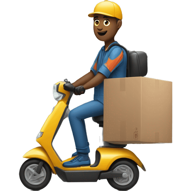 delivery man on electric scooter  emoji