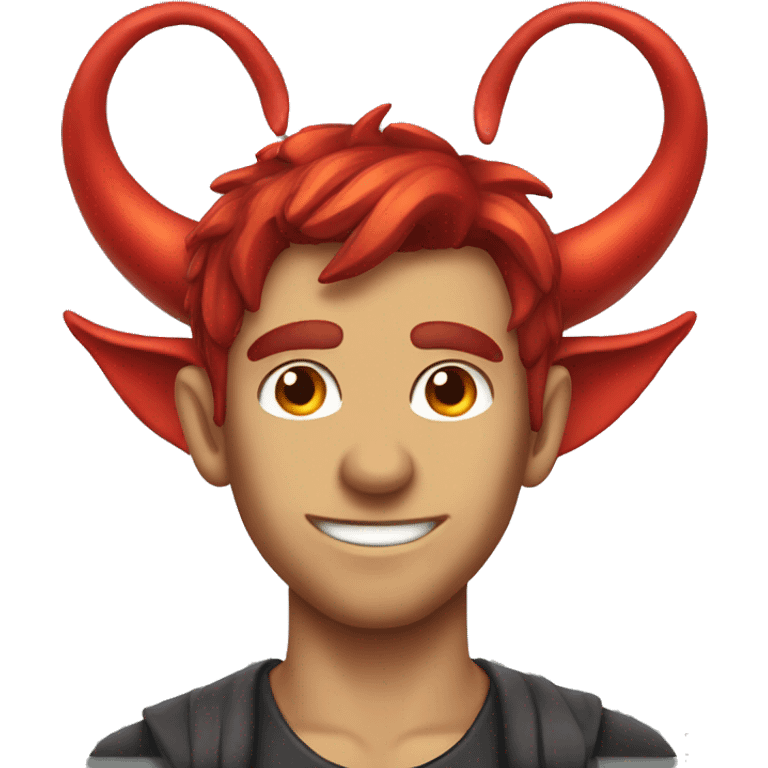 male fairy with devil ears but friendly emoji