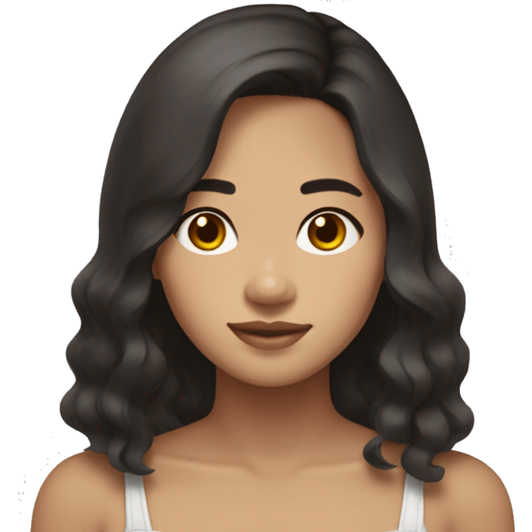 filipina freckles shoulder-length dark brownl hair emoji