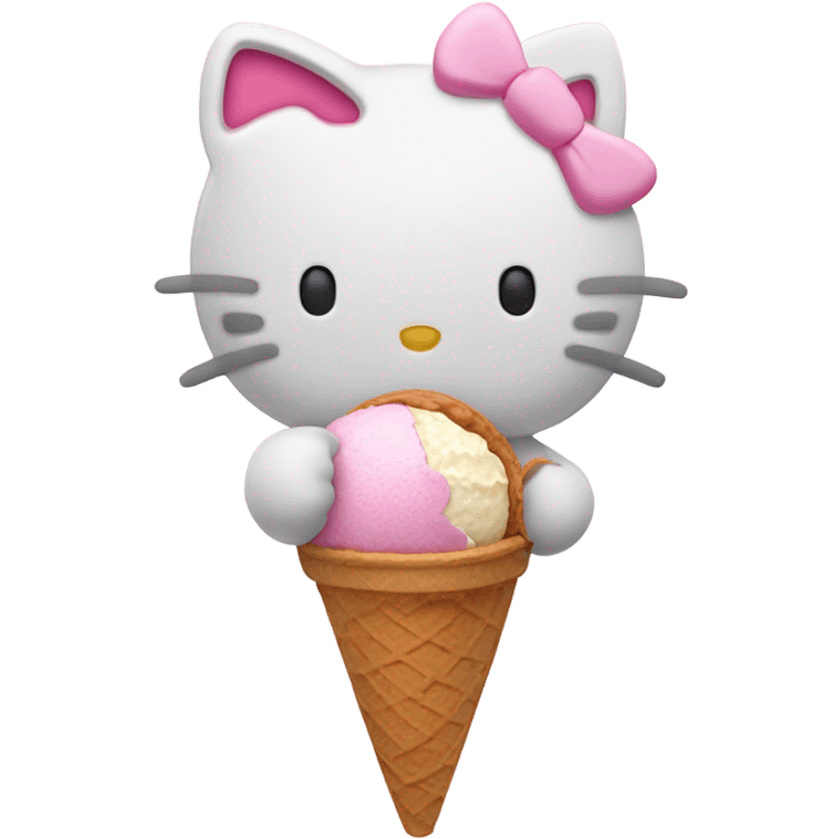 Hello kitty with an ice cream  emoji