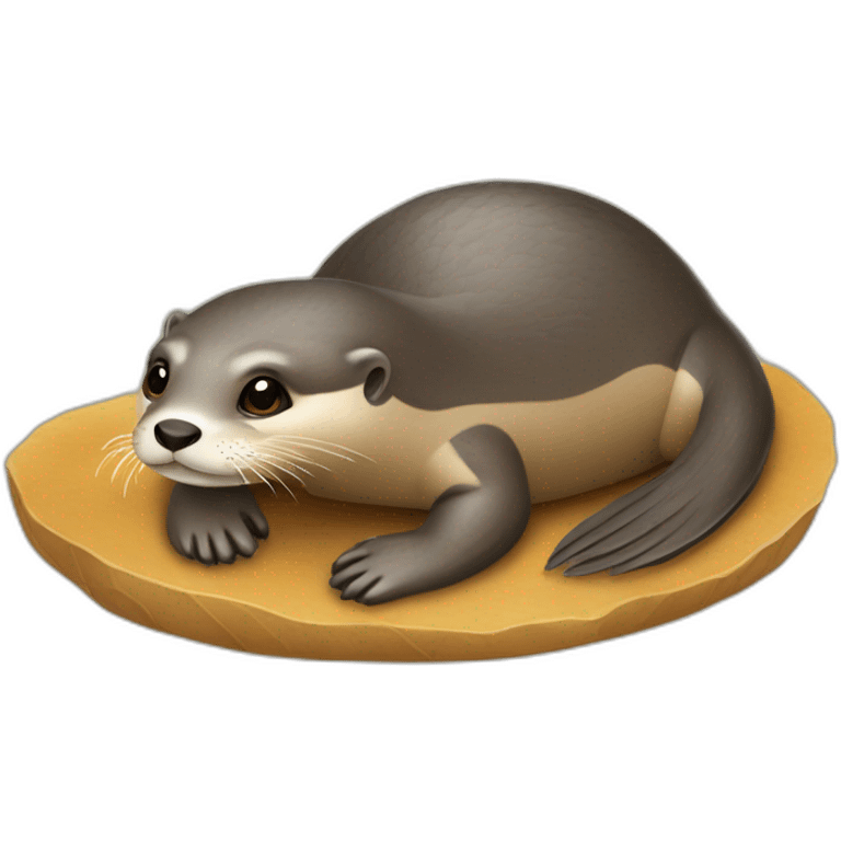 Loutre sur tortue emoji