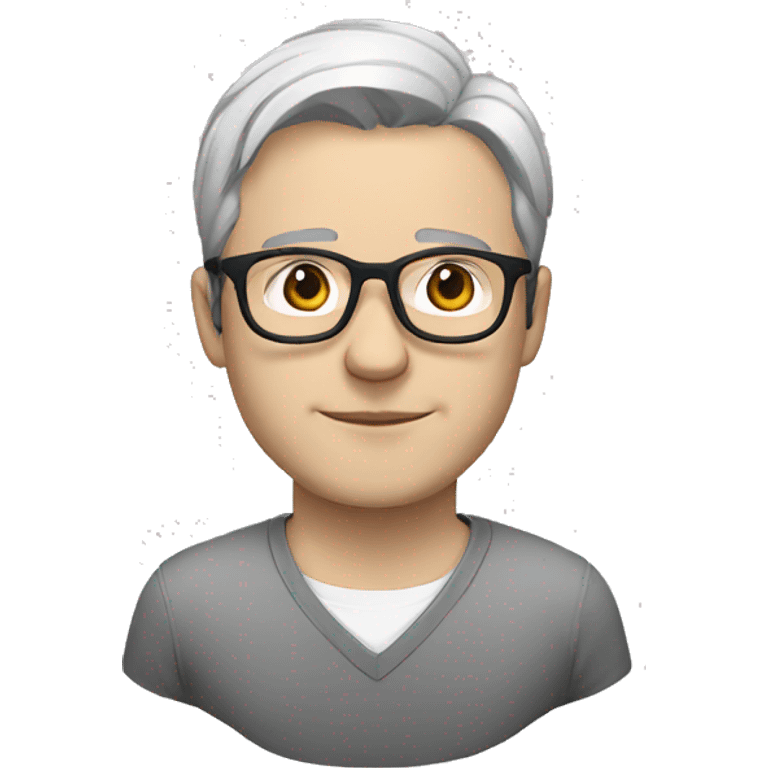 man in glasses black hair, white skin, european emoji