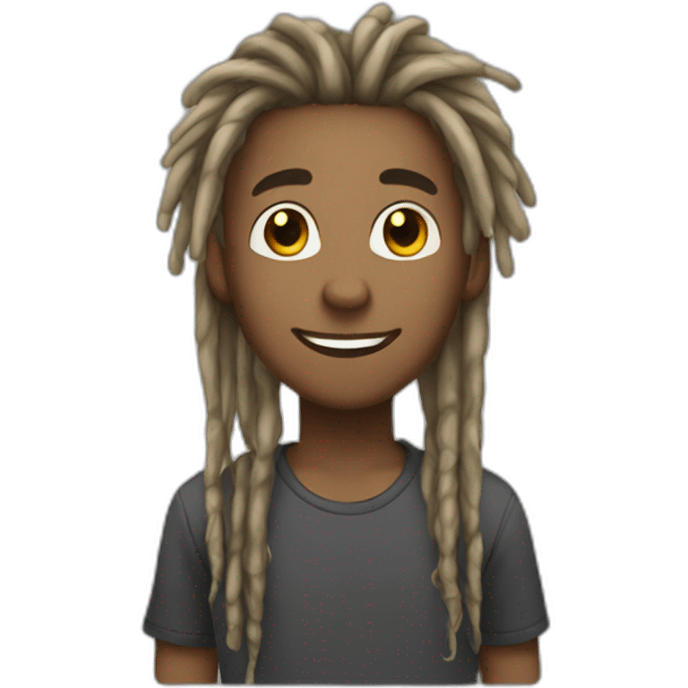 a dreadlock hair boy happy emoji