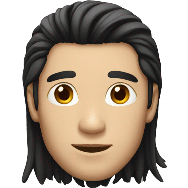 Male long black Hair emoji