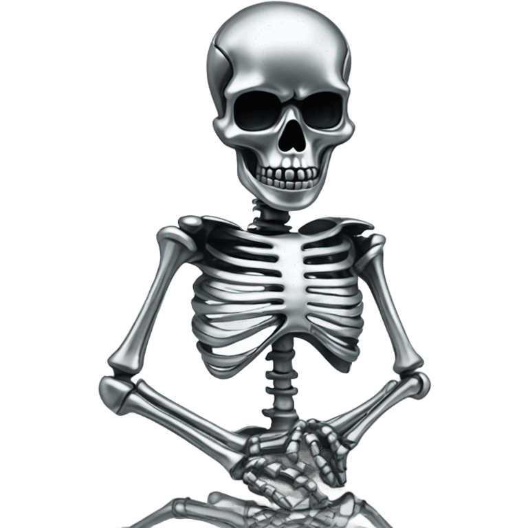 Skeleton made out of chrome  emoji