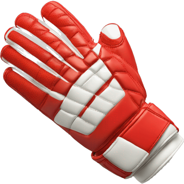 red soccer goalkeeping gloes emoji