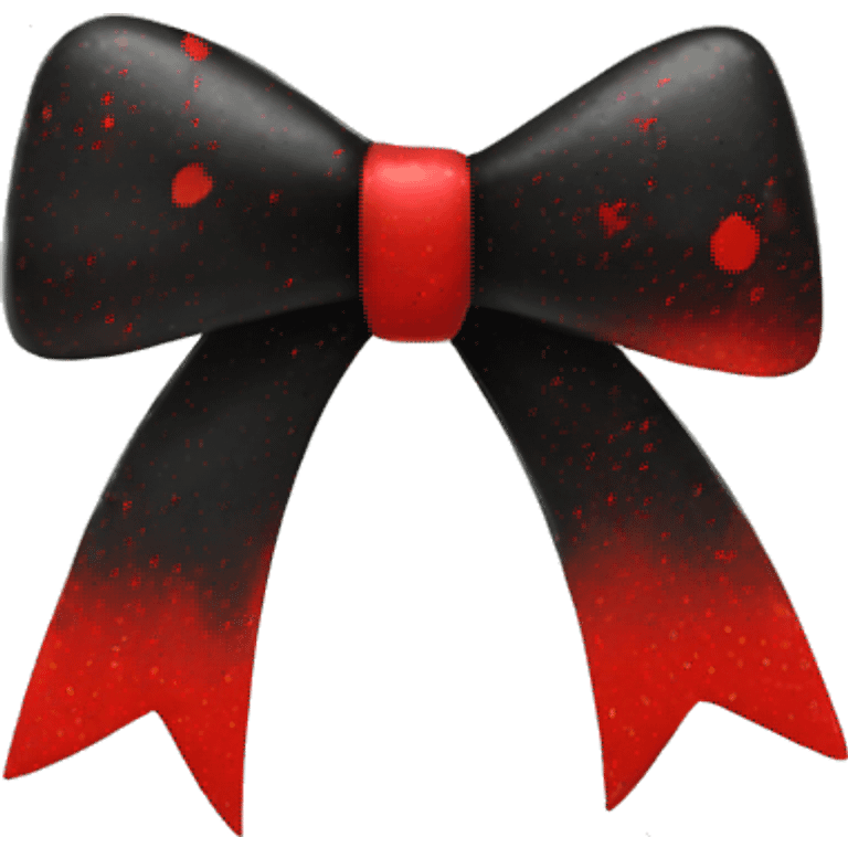 Black and red bow with splatters of red emoji