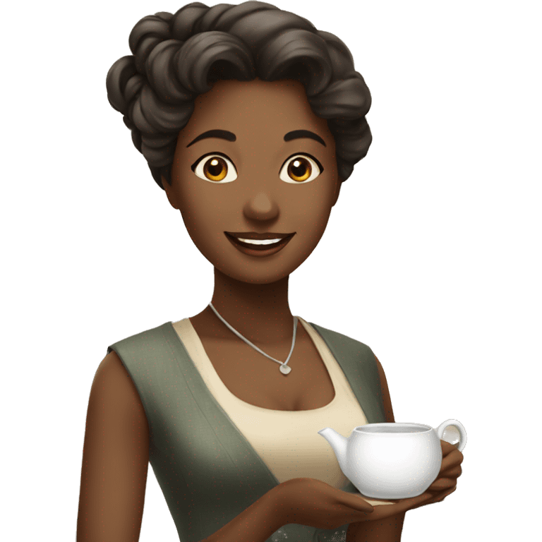 Beautiful lady selling tea emoji