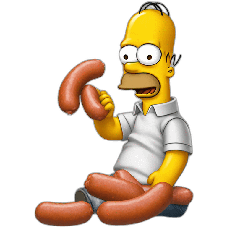 Homie Simpson eating sausage emoji