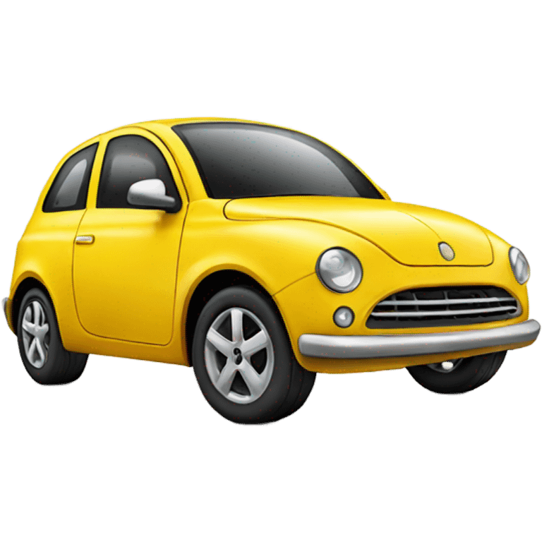 Yellow car with smiling face  emoji