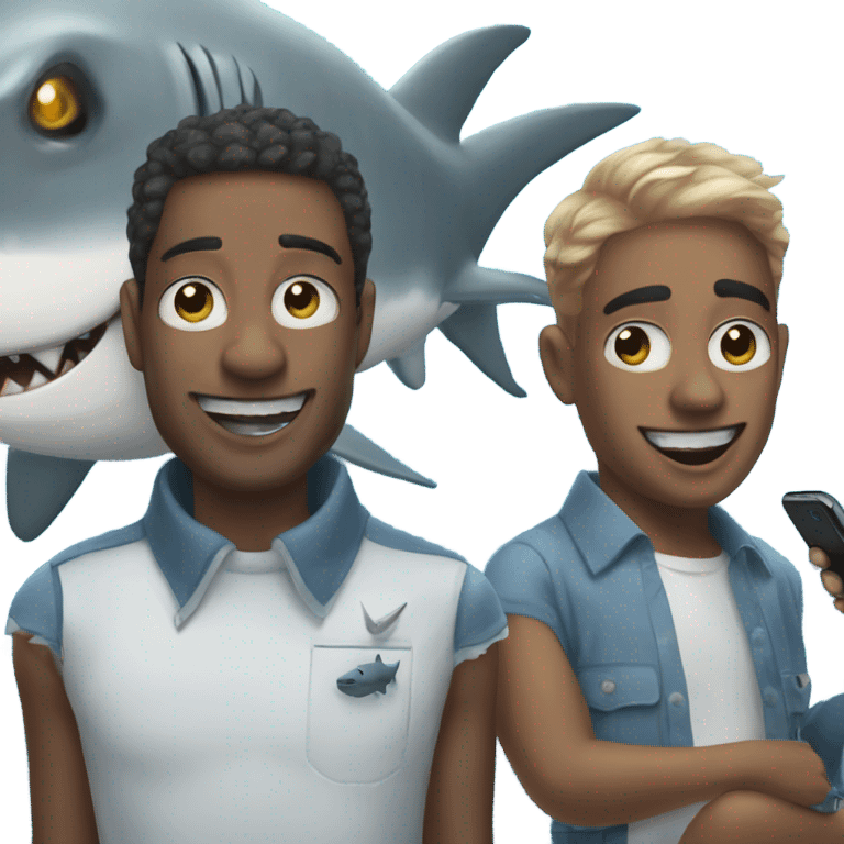 Shark with makeup, a Stanley and a iPhone emoji