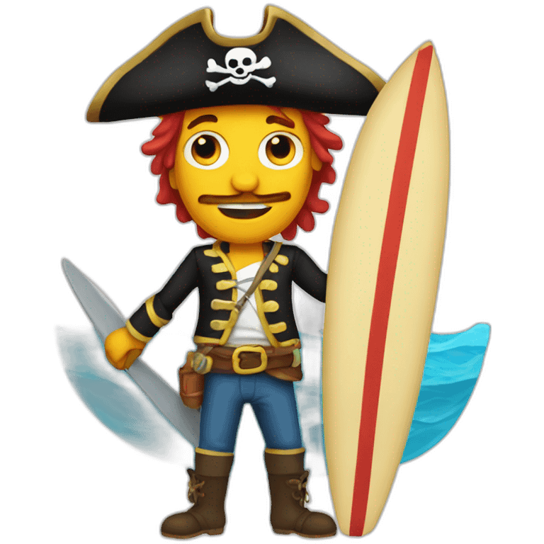 Pirate with A surfboard emoji