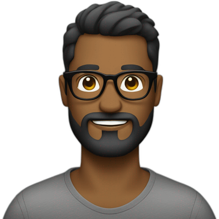 hombre con barba negra y lentes de sol negros emoji