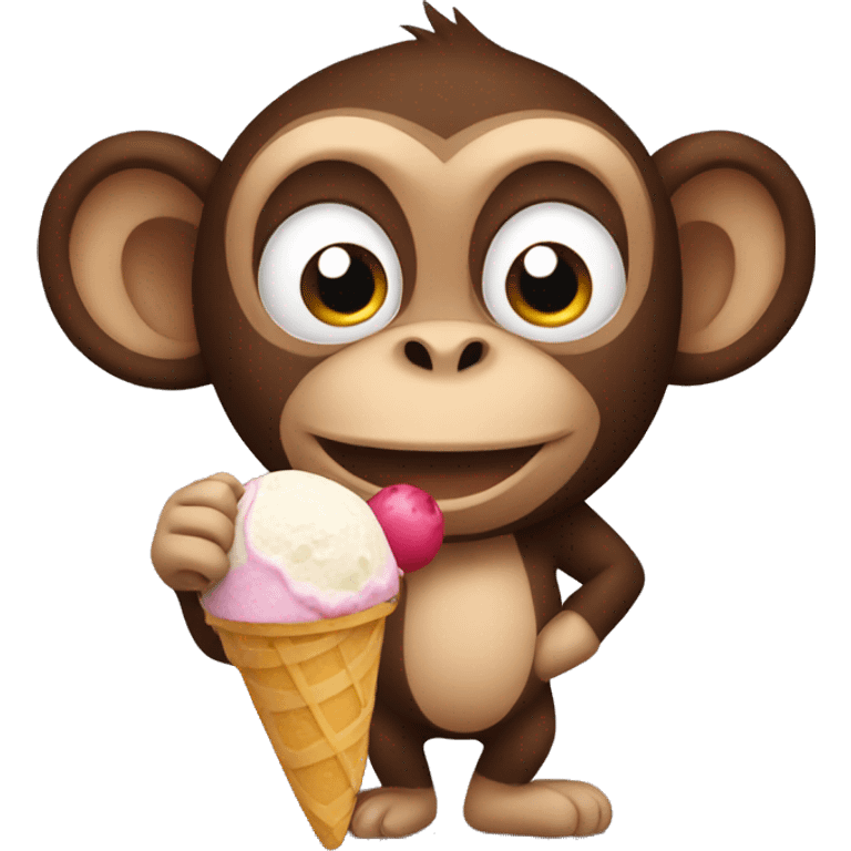 Monkey with icecream emoji