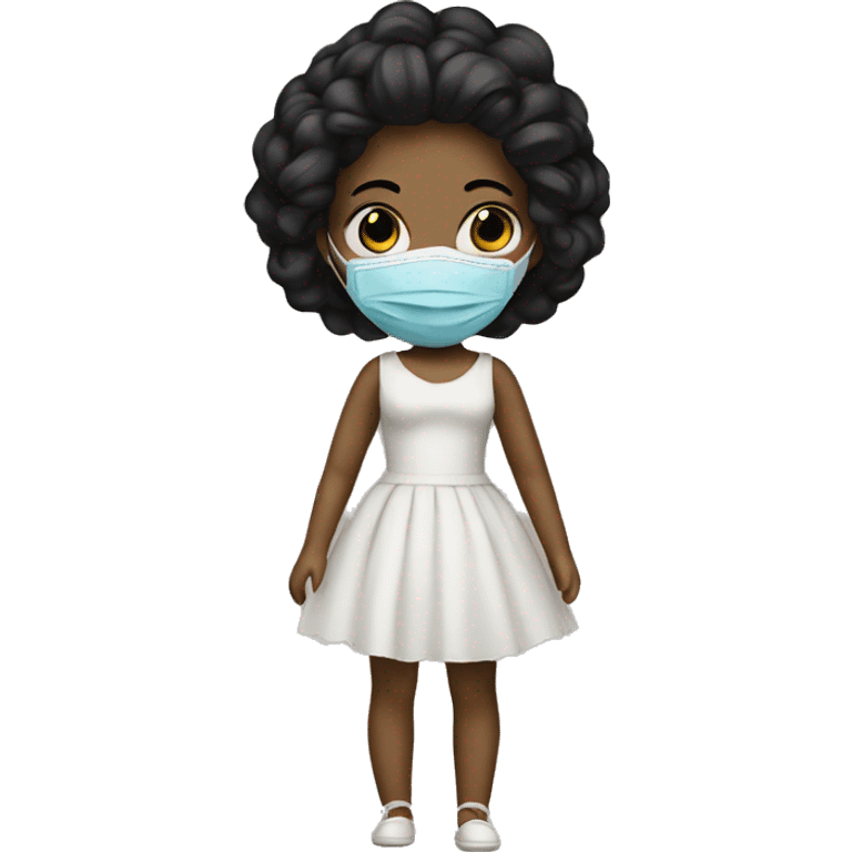 Doll wearing a mask and dress emoji