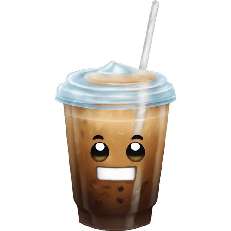 Iced coffee with ice cubes ￼ emoji