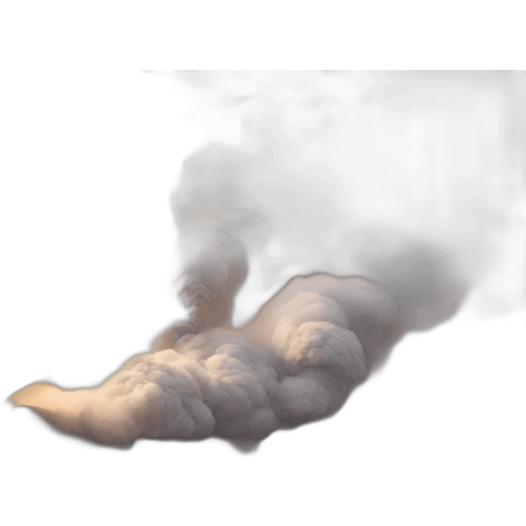 smoke erupting from two sand dunes emoji