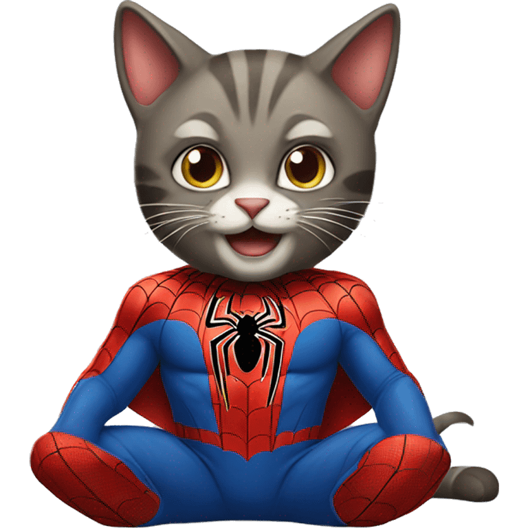 Cat in a Spider-Man suit emoji