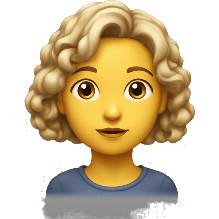 young girl, symbolizing intellect, curiosity, and contemplation emoji