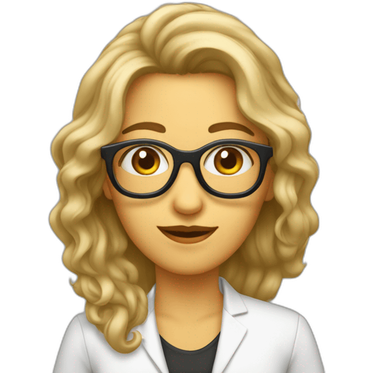 Mujer pelo largo hombre con gafas y patillas emoji