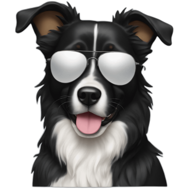 Black dog with white sunglasses emoji