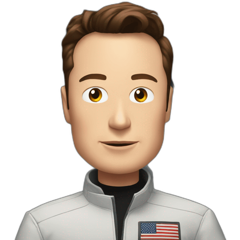 Elon musk in arocket emoji