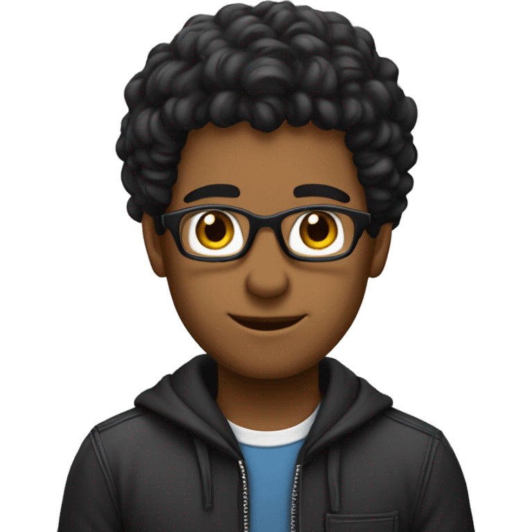 homem cabelo preto baixo usando um notebook emoji