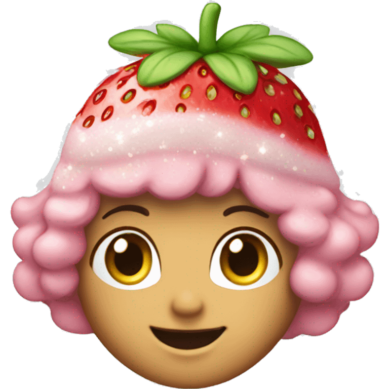 Strawberry shortcake with sparkles  emoji