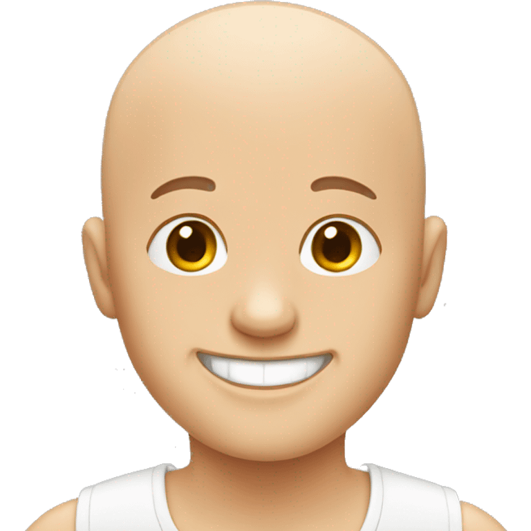 bald boy smiling indoors emoji