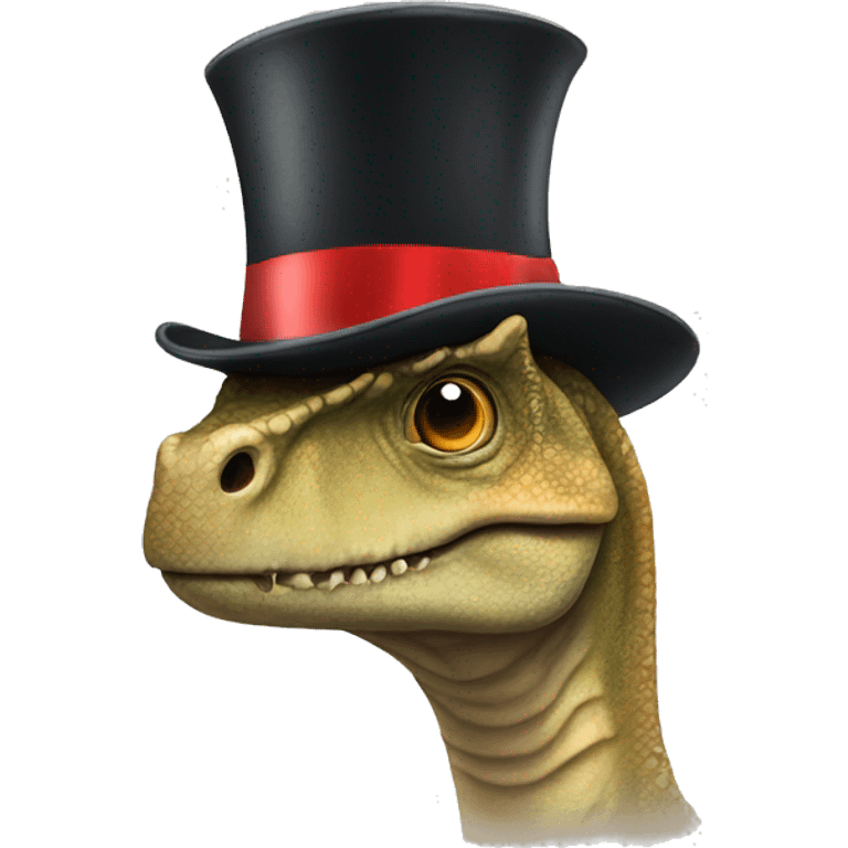 dino with top hat with heart  emoji