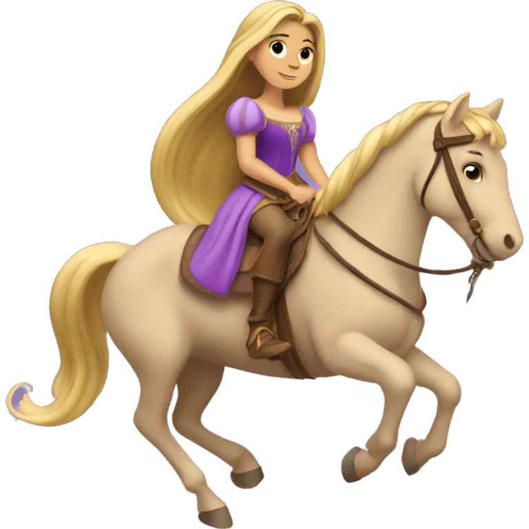 Rapunzel riding a horse emoji