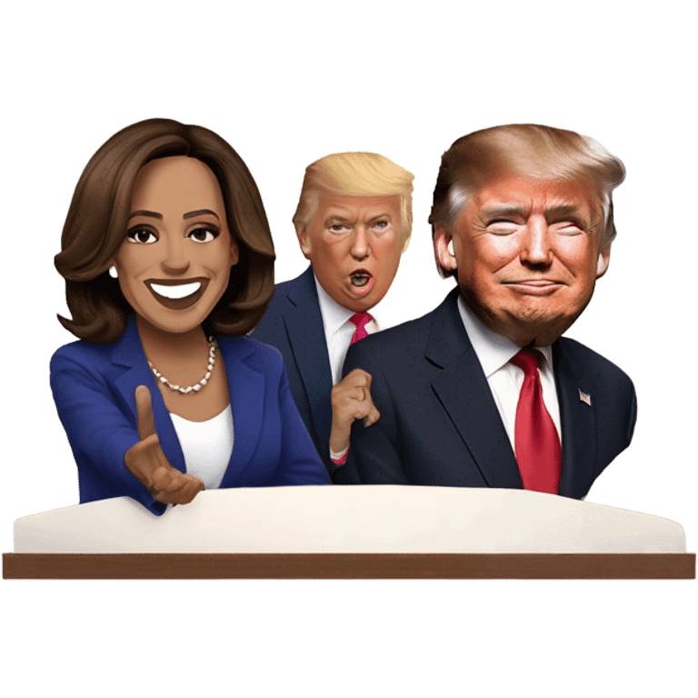 Donald trump supporting Kamala Harris emoji