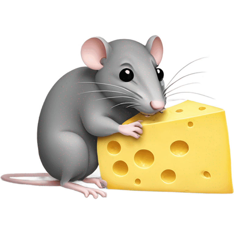 Rat eating cheese emoji