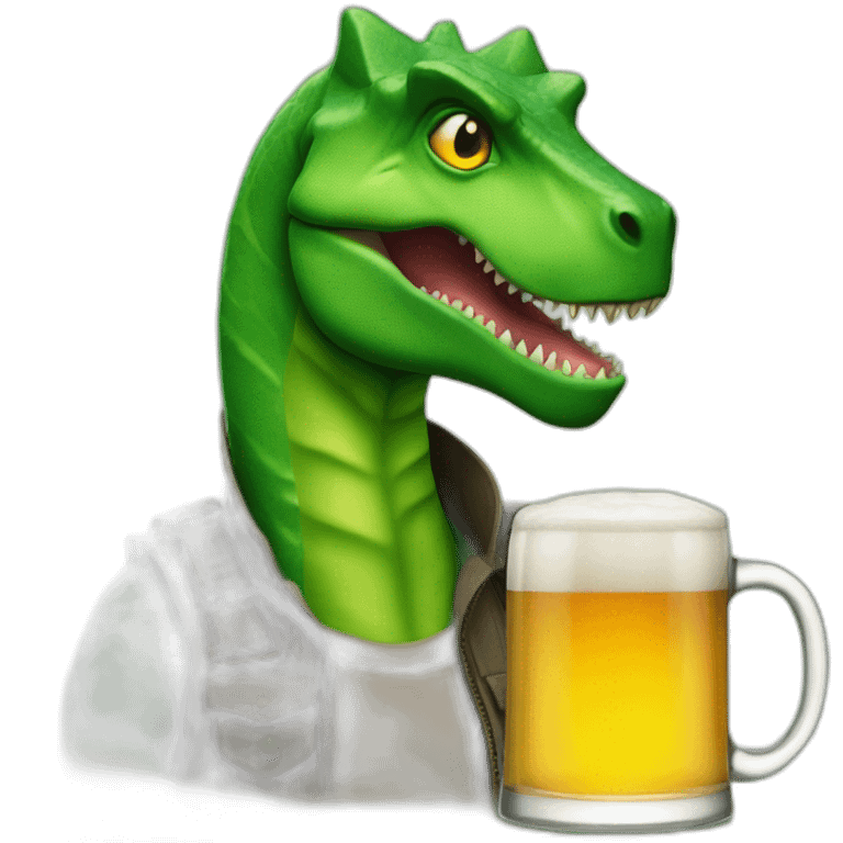 Beautiful, Men, Green Eyes Beer, whith a dinosaurios emoji