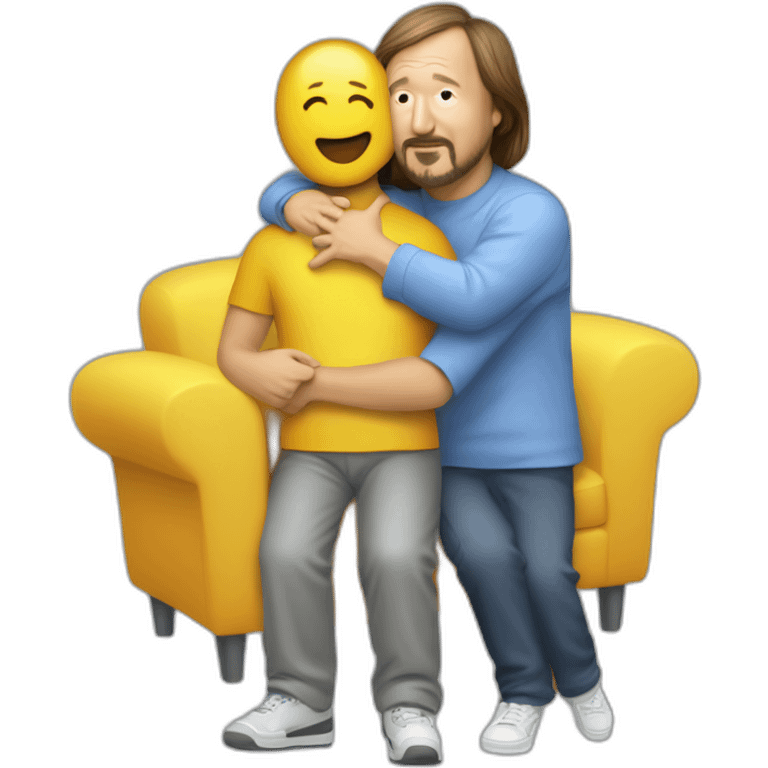 marc newson giving a hug to Jony ive emoji