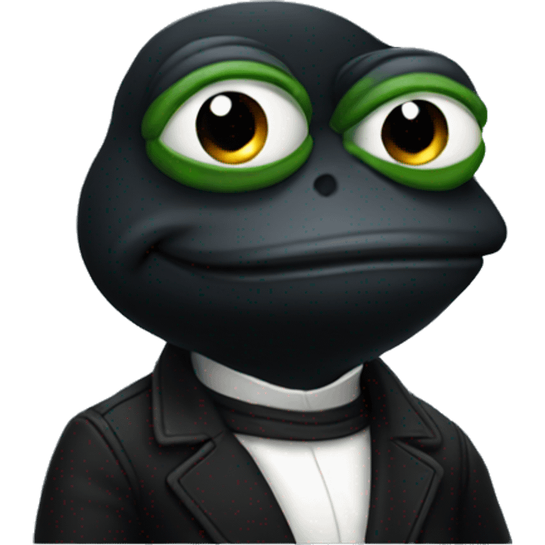 Pepe wearing black clothes emoji