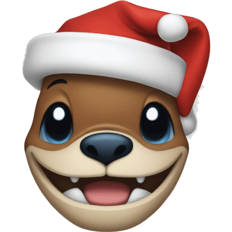 Stich with santa hat emoji