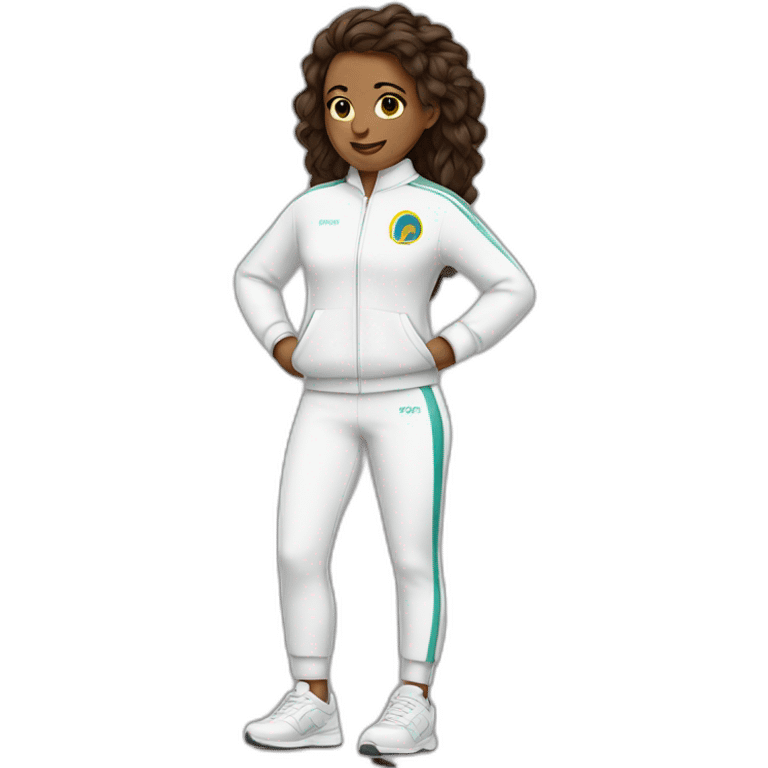 midhet stands in a white track suit emoji