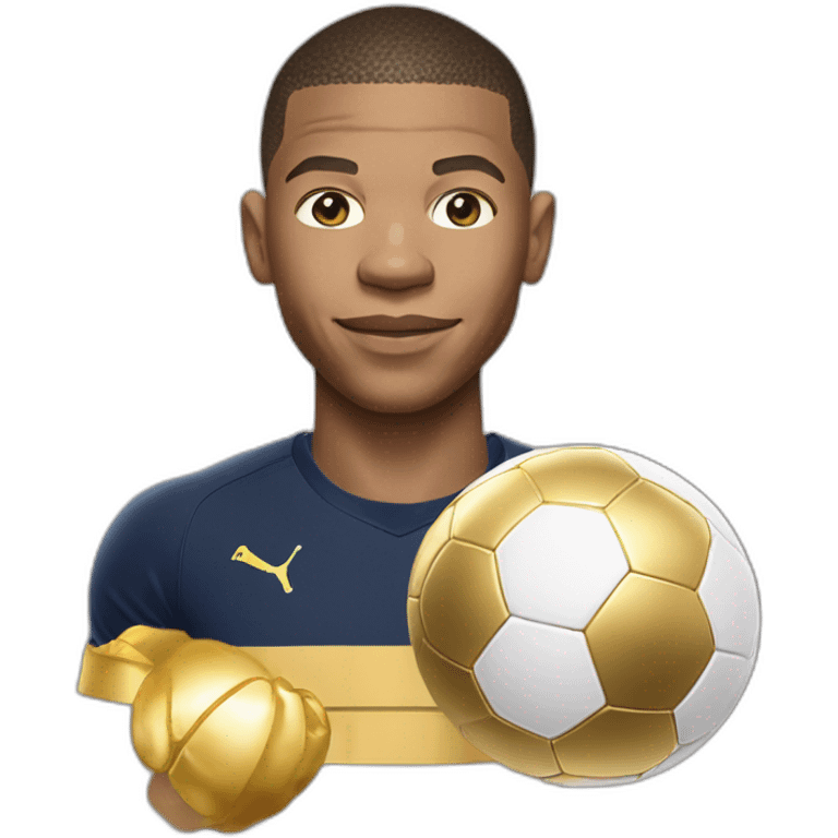 Mbappe avec le ballon d'or emoji