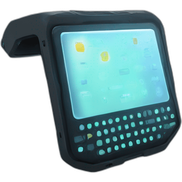 futuristic dark Personal Cloaking Device pad with buttons and switchers emoji