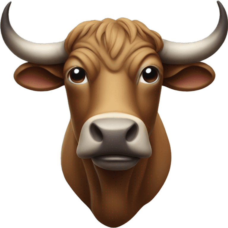 bull with long long bank that covers its eyes emoji