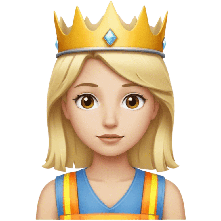 blond construction girl with a crown emoji