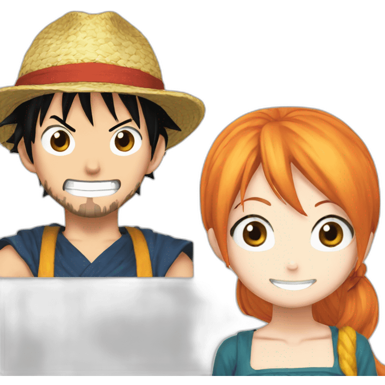 Luffy and Nami emoji