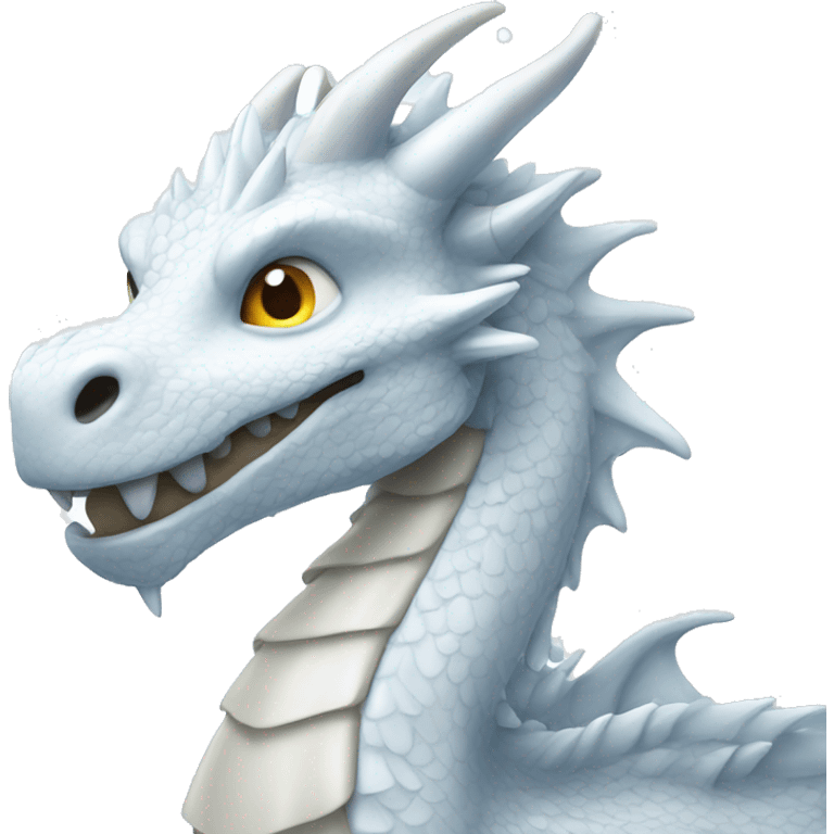 White dragon with snowflakes emoji