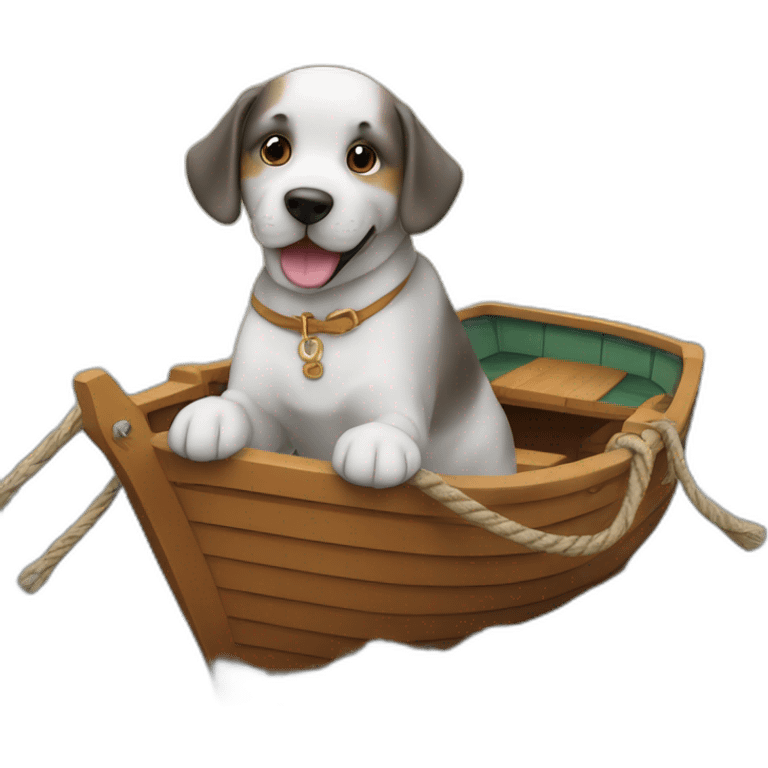 Chien sur un bateau emoji