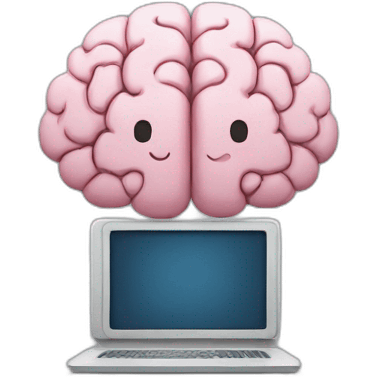 PC with brain on screen emoji