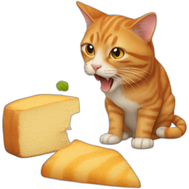 a ginger cat eating a mouse emoji