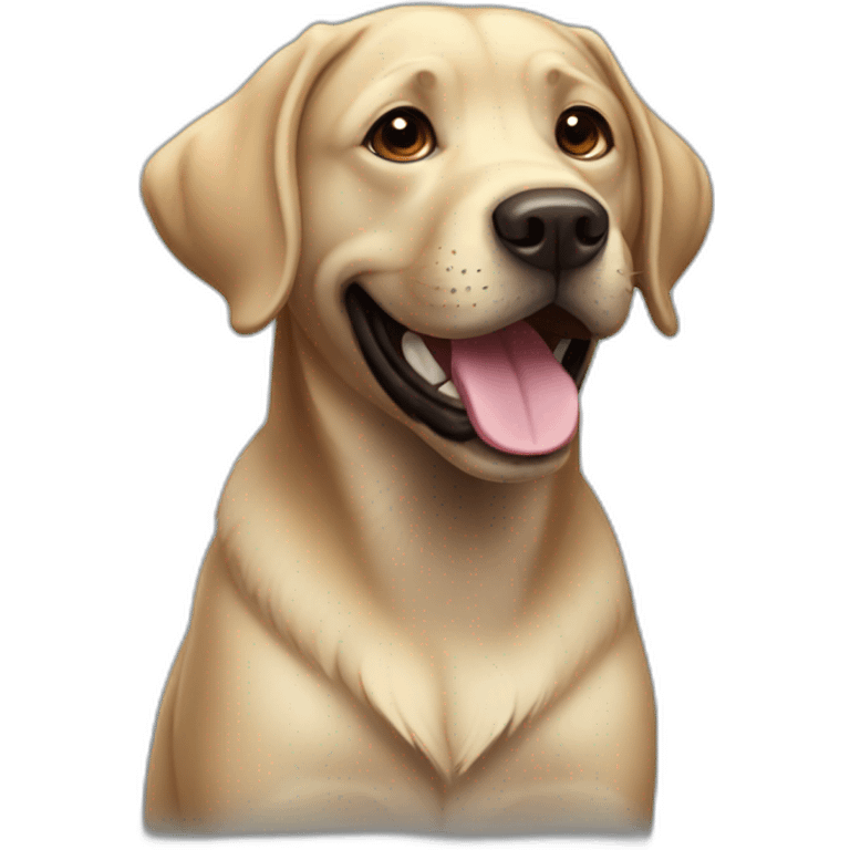 black young happy dog labrador emoji