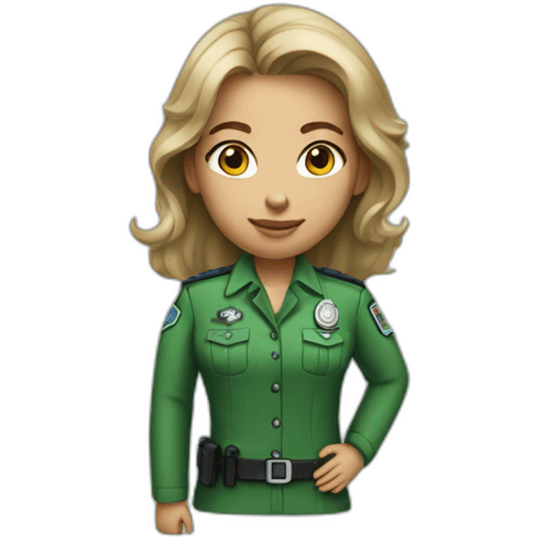 Girl customs officer in green clothes  emoji